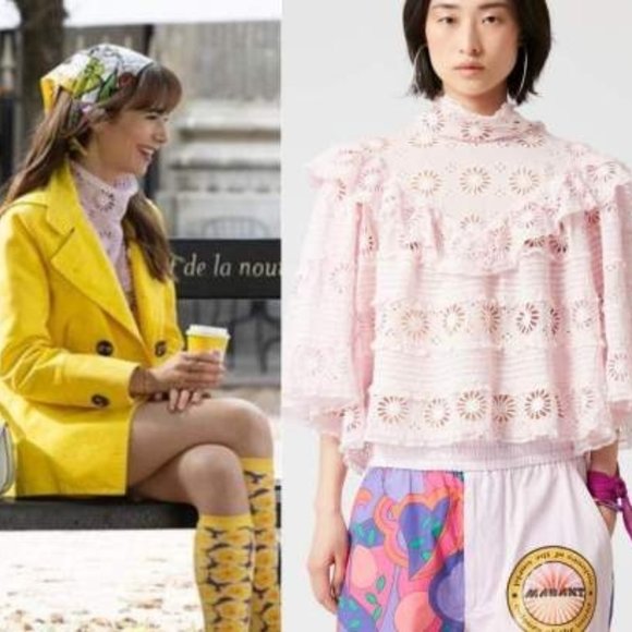 NWT Miss Selfridge Eyelet Victoriana Cotton Blouse In Pink - Picture 2 of 6